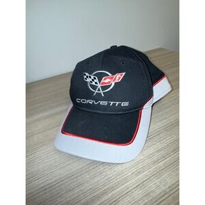 Corvette Hat Baseball Cap Black Gray Red GM Official Licensed Product